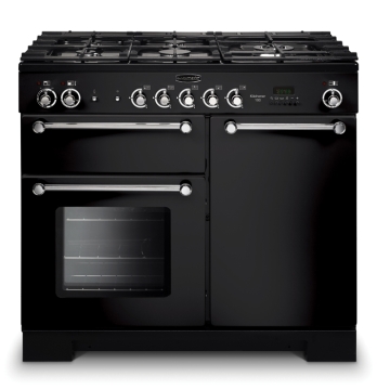 Rangemaster Kitchener 100cm Dual Fuel Range Cooker, Gloss Black