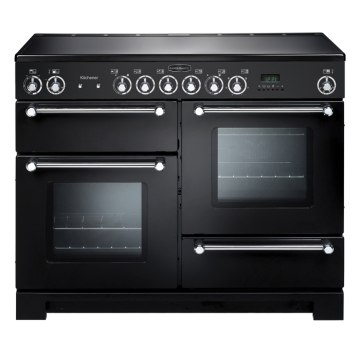 Rangemaster Kitchener 110cm Ceramic Electric Range Cooker, Gloss Black