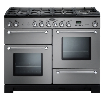 Rangemaster Kitchener 110cm Dual Fuel Range Cooker, Stainless Steel