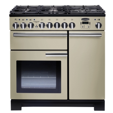 Rangemaster Professional Deluxe 90cm Dual Fuel Range Cooker, Cream