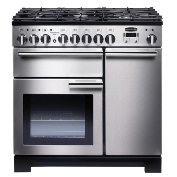 Rangemaster Professional Deluxe 90 Dual Fuel Range Cooker, Stainless Steel