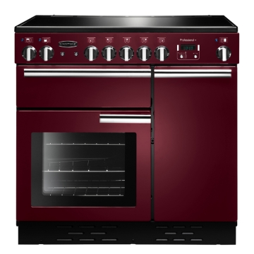 Rangemaster Professional Plus 90cm Ceramic Range Cooker, Cranberry