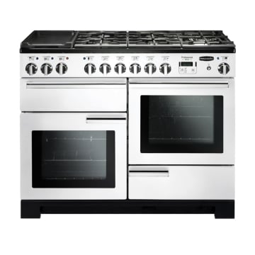 Rangemaster Professional Deluxe 110cm White Dual Fuel Range Cooker