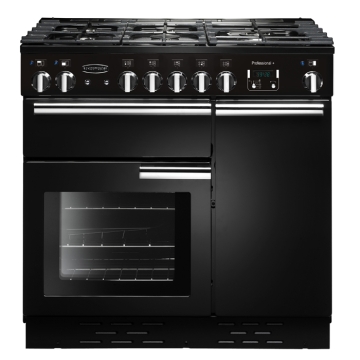 Rangemaster Professional Plus 90cm Gas Range Cooker, Gloss Black