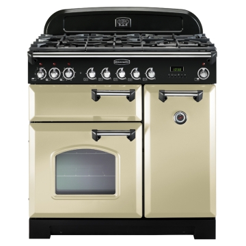 Rangemaster Classic Deluxe 90cm Dual Fuel Range Cooker, Cream