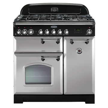 Rangemaster Classic Deluxe 90cm Dual Fuel Range Cooker, Royal Pearl