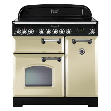 Rangemaster Classic Deluxe 90cm Induction Electric Range Cooker, Cream