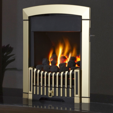 Flavel Rhapsody Plus Gas Fire, Antique Brass