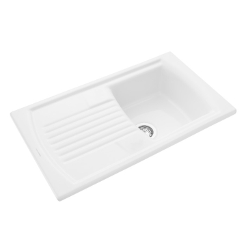 Rangemaster Tenby CTE8501WH/ Single Bowl Ceramic Sink