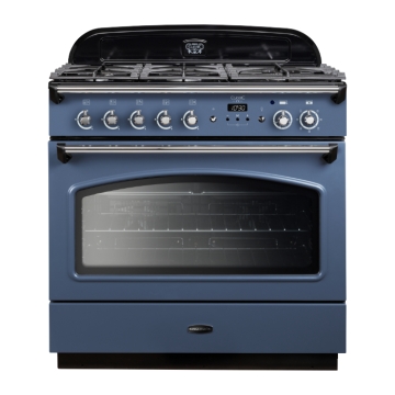 Rangemaster Classic FX 90cm Dual Fuel Range Cooker, Stone Blue