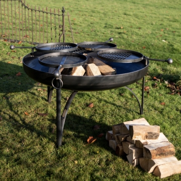 Plain Jane 120cm Fire Pit with Four Swing Arm BBQ Racks