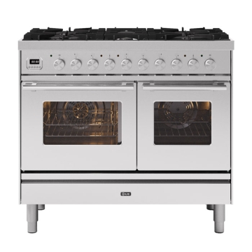 ILVE Roma 100cm 6 Burner Dual Fuel Range Cooker, Stainless Steel