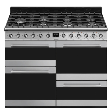 Smeg Symphony SYD4110-1 110cm Dual Fuel Range Cooker, Stainless Steel