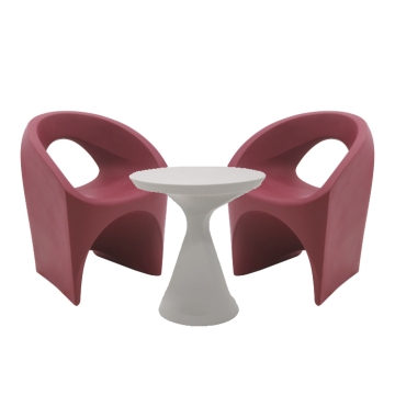 Tramontina Jet 3 Piece Lounge Set, Burgundy/Concrete