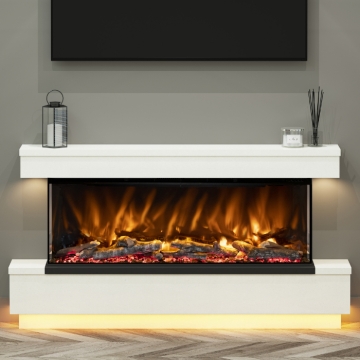 Elgin & Hall Verdant 64" Electric Marble Fireplace Suite