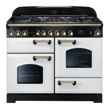 Rangemaster Classic Deluxe 110cm Dual Fuel Range Cooker, White